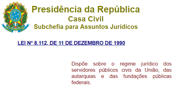 Lei 8112 - Disposições