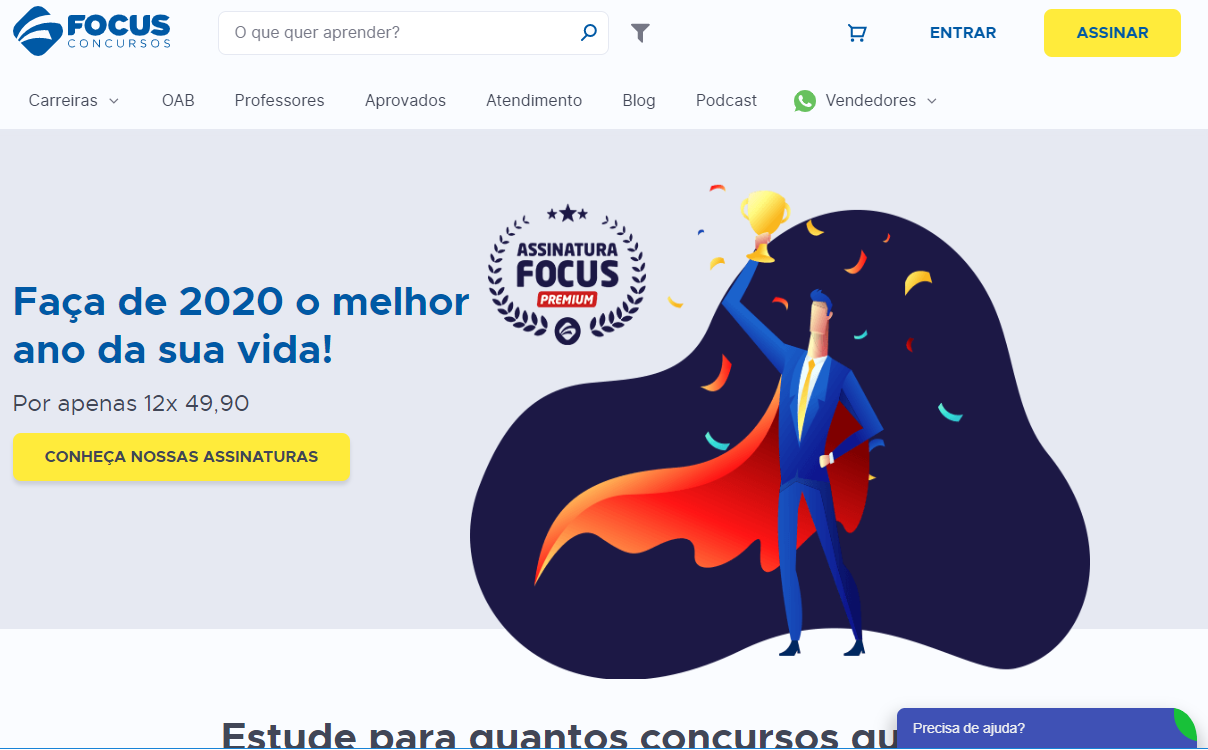 Melhor curso para concurso: Focus Concursos