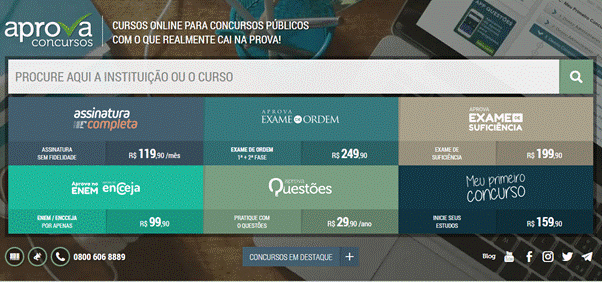 Melhores cursos para concursos: Aprova Concursos