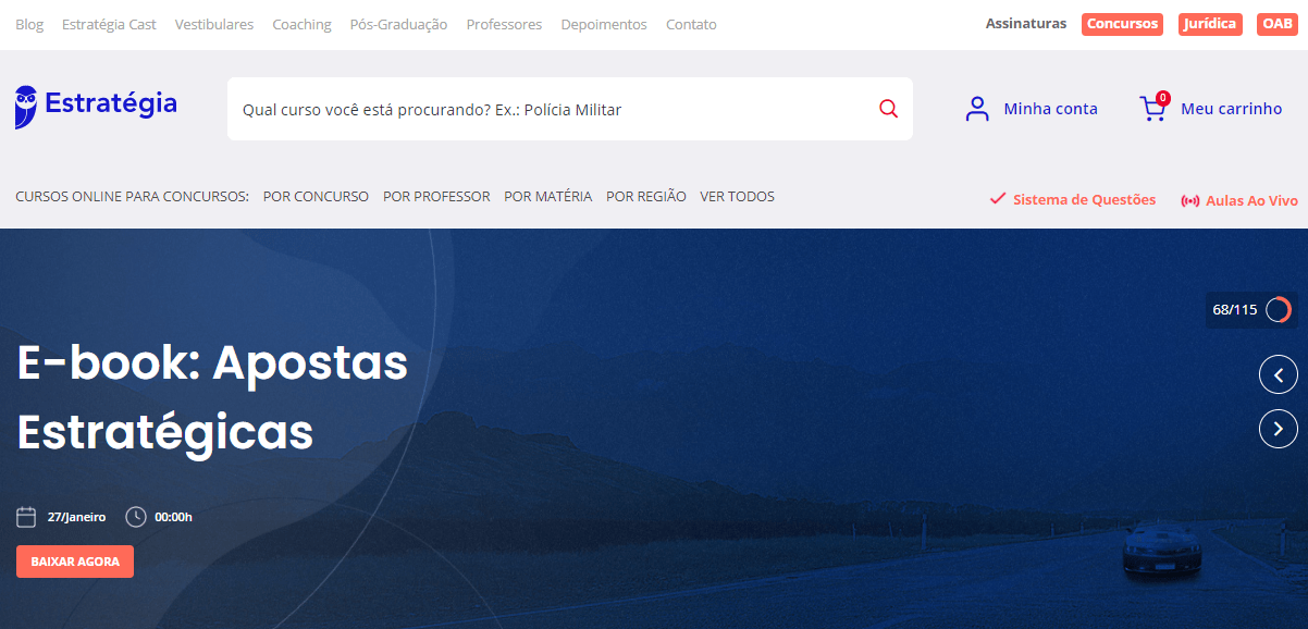 Melhor curso online: Estratégia Concursos