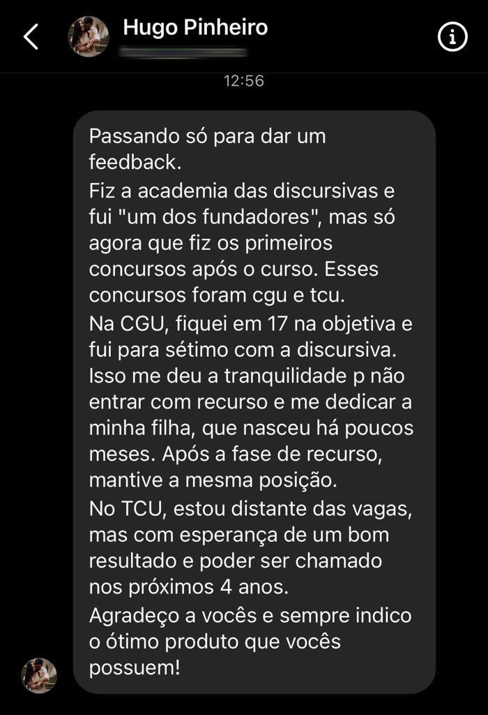 Mensagem de aluno do Você Concursado