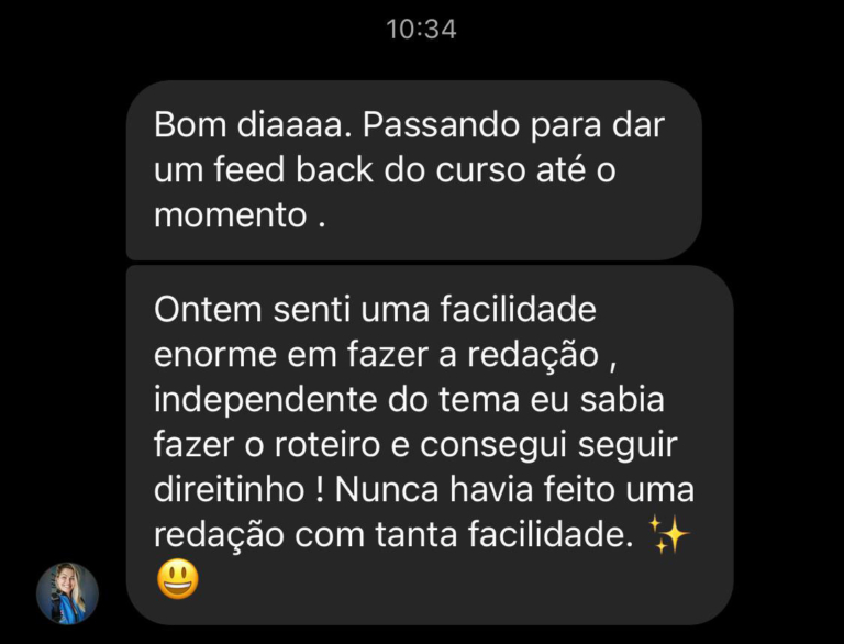 Mensagem de aluno do Você Concursado