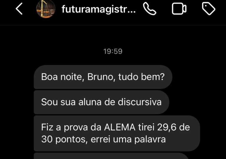 Mensagem de aluno do Você Concursado