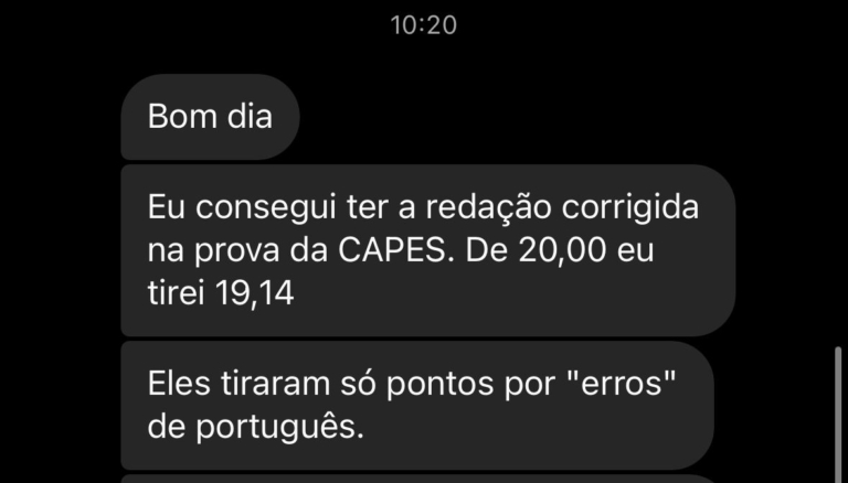 Mensagem de aluno do Você Concursado