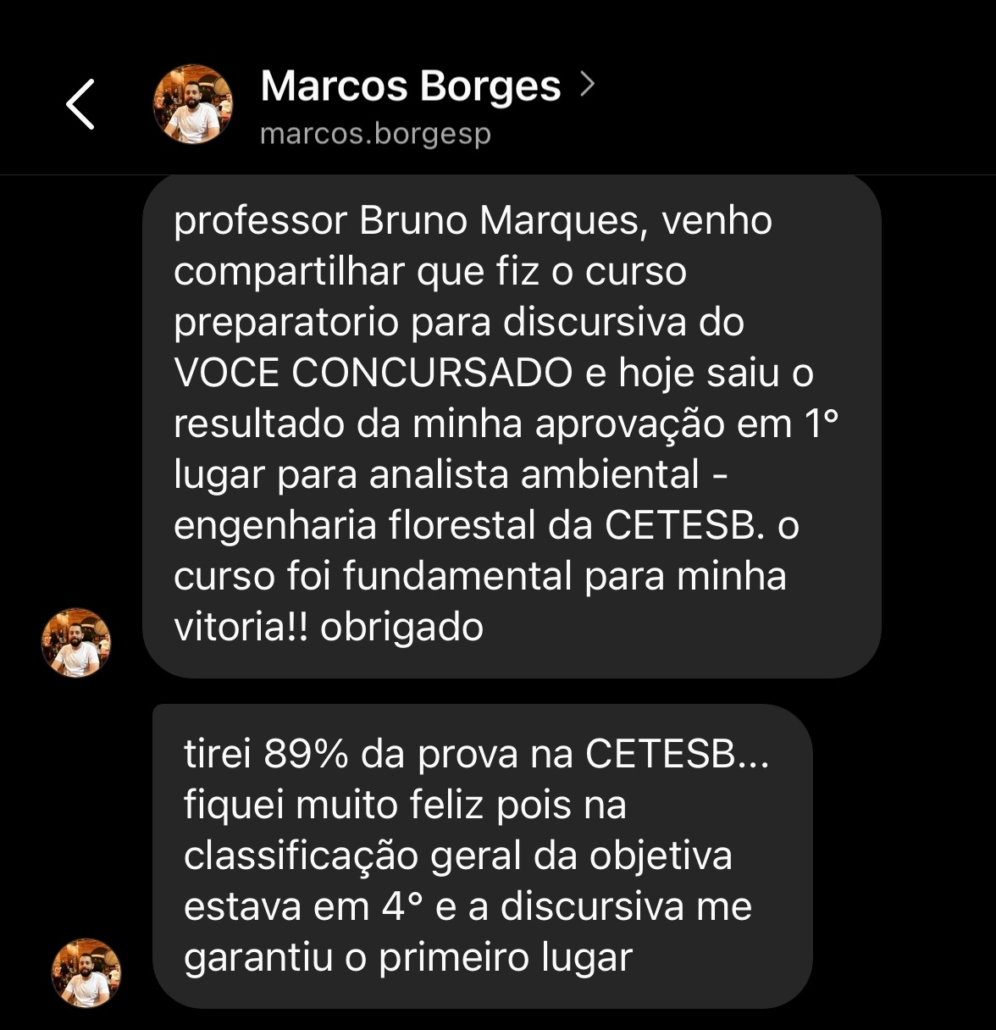 Depoimento de aluno do Você Concursado
