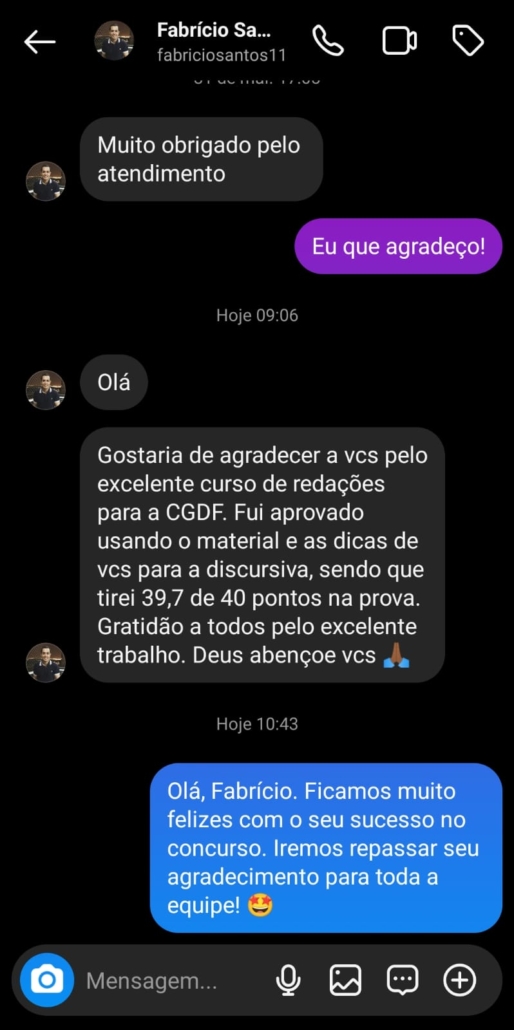 Depoimento de aluno do Você Concursado