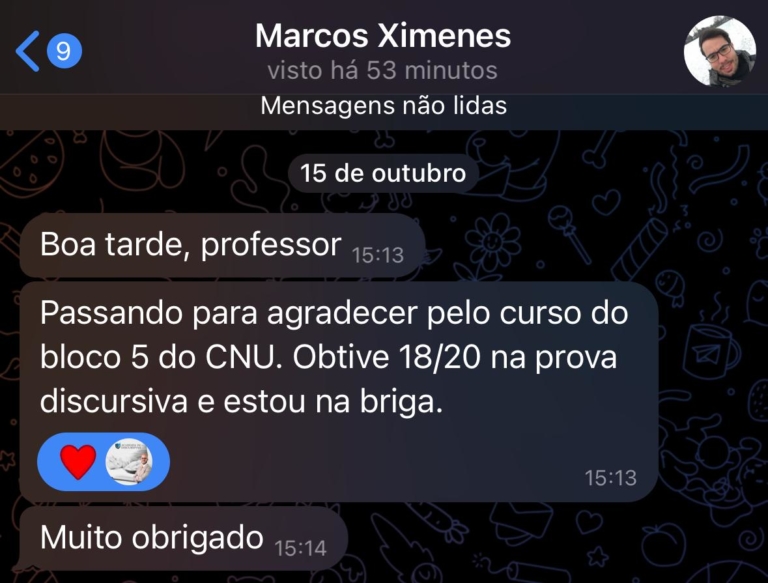 Mensagem de aluno do Você Concursado
