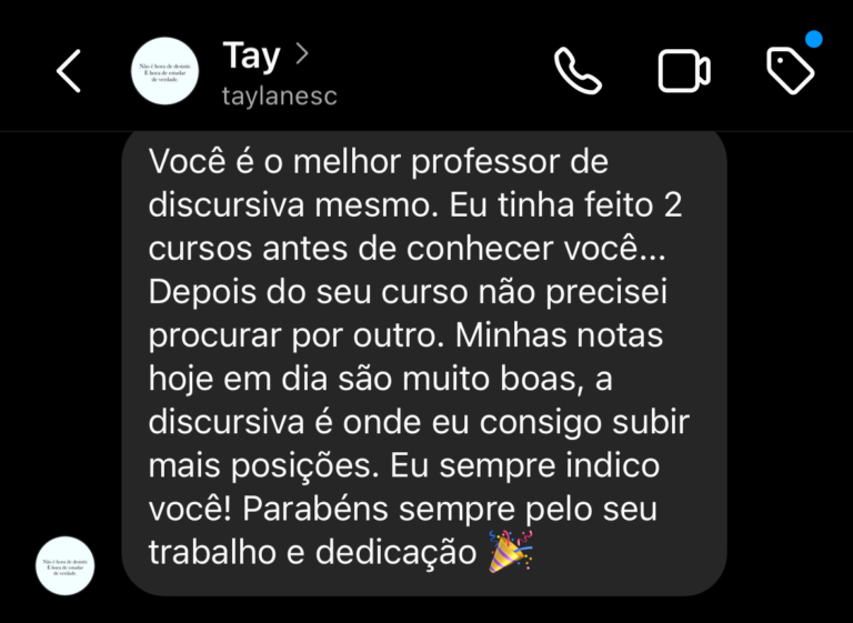 Mensagem de aluno do Você Concursado