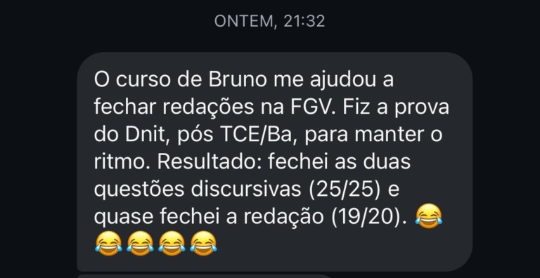 Mensagem de aluno do Você Concursado