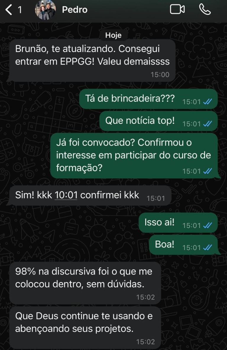 Mensagem de aluno do Você Concursado