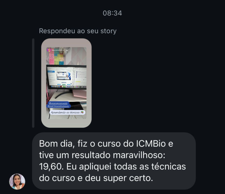 Mensagem de aluno do Você Concursado