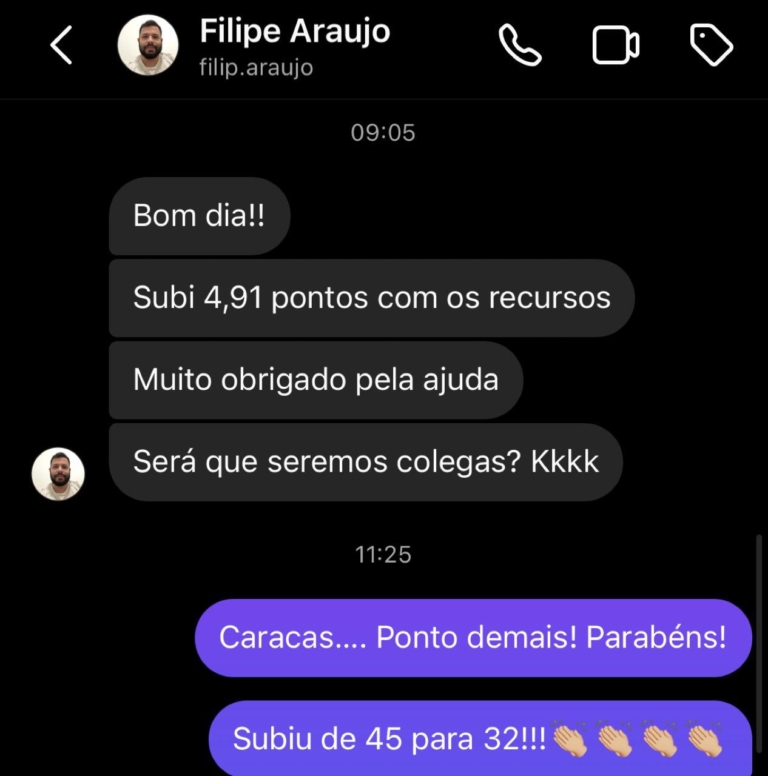 Mensagem de aluno do Você Concursado