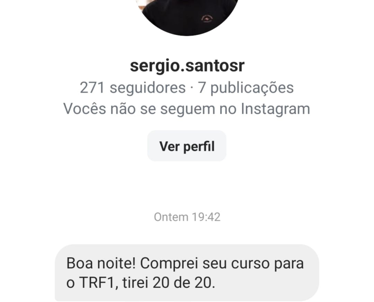 Mensagem de aluno do Você Concursado