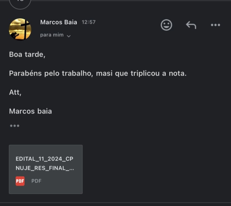 Mensagem de aluno do Você Concursado