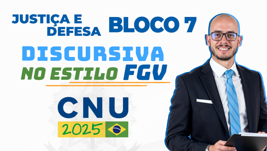 Vai fazer a discursiva do CNU 2025 – Bloco 7 (Justiça e Defesa)?
Neste vídeo, o professor resolve um tema quente passo a passo, mostrando como aplicar a técnica de discursiva no estilo FGV para garantir uma resposta bem estruturada, objetiva e dentro do padrão da banca.

📘 Se você quer treinar com correção individualizada, conheça nosso curso:
👉 Curso de Discursiva CNU 2025 (Pós-edital) FGV – Bloco Temático 7 – com correções individualizadas e personalizadas no estilo da banca FGV, para você praticar temas prováveis e chegar com segurança no dia da prova.

🔗 Inscreva-se agora: https://voceconcursado.com.br/curso-de-discursiva-cnu-2025-bloco-7/?utm_source=YOUTUBE+ORGANICO

✅ Treino passo a passo com tema quente de Justiça e Defesa.
✅ Técnica discursiva aplicada no estilo FGV.
✅ Correções individualizadas focadas no CNU 2025.
✅ A preparação que pode definir sua aprovação!