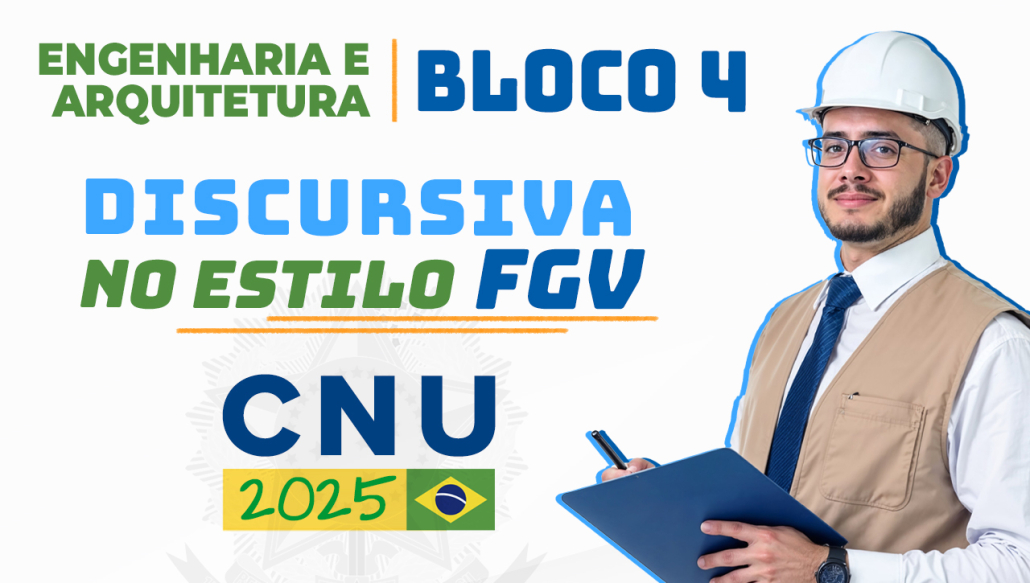 Vai fazer a discursiva do CNU 2025 – Bloco 4 (Engenharia e Arquitetura)?
Neste vídeo, o professor resolve um tema quente passo a passo, mostrando como aplicar a técnica de discursiva no estilo FGV para garantir uma resposta bem estruturada, objetiva e dentro do padrão da banca.

📘 Se você quer treinar com correção individualizada, conheça nosso curso:
👉 Curso de Discursiva CNU 2025 (Pós-edital) FGV – Bloco Temático 4 – com correções individualizadas e personalizadas no estilo da banca FGV, para você praticar temas prováveis e chegar com segurança no dia da prova.

🔗 Inscreva-se agora: https://voceconcursado.com.br/curso-de-discursiva-cnu-2025-bloco-4/?utm_source=YOUTUBE+ORGANICO

✅ Treino passo a passo com tema quente de Engenharia e Arquitetura.
✅ Técnica discursiva aplicada no estilo FGV.
✅ Correções individualizadas focadas no CNU 2025.
✅ A preparação que pode definir sua aprovação!