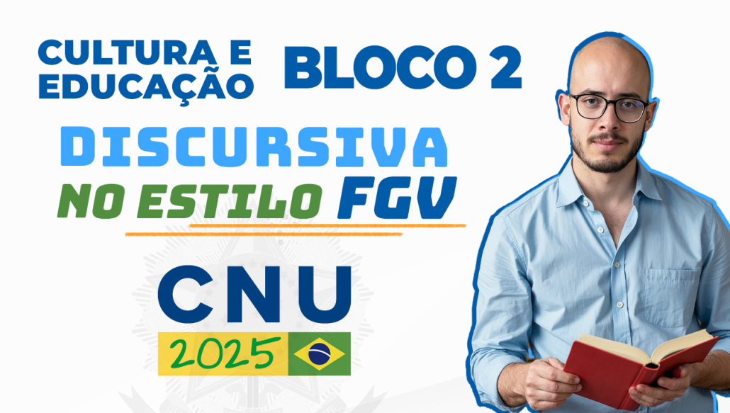 Vai fazer a discursiva do CNU 2025 – Bloco 2 (Cultura e Educação)?
Neste vídeo, o professor resolve um tema quente passo a passo, mostrando como aplicar a técnica de discursiva no estilo FGV para garantir uma resposta bem estruturada, objetiva e dentro do padrão da banca.

📘 Se você quer treinar com correção individualizada, conheça nosso curso:
👉Curso de Discursiva CNU 2025 - Bloco 2: Cultura e Educação (Pós-edital) FGV - com correções individualizadas e personalizadas no estilo da banca FGV, para você praticar temas prováveis e chegar com segurança no dia da prova.

🔗 Inscreva-se agora: https://voceconcursado.com.br/curso-de-discursiva-cnu-2025-bloco-2/?utm_source=YOUTUBE+ORGANICO

✅ Treino passo a passo com tema quente de Cultura e Educação.
✅ Técnica discursiva aplicada no estilo FGV.
✅ Correções individualizadas focadas no CNU 2025.
✅ A preparação que pode definir sua aprovação!