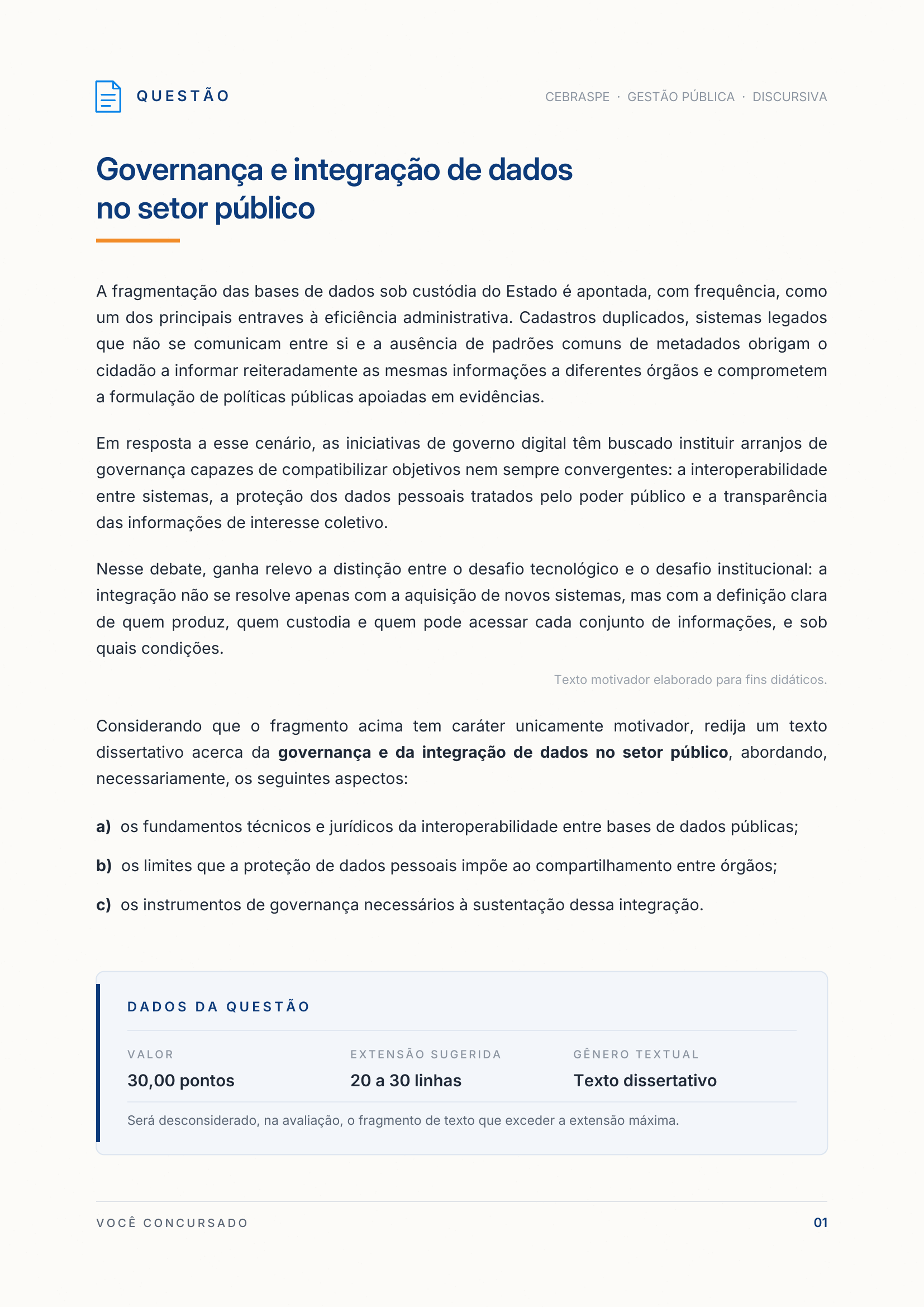 Exemplo de página de enunciado do e-book